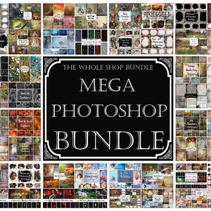 PAQUETE DE TODA LA TIENDA, Texturas, Papeles digitales, Suministros para revistas basura, Scrapbooking, Superposiciones, Máscaras de recorte, Superposiciones de Bokeh, Fondos