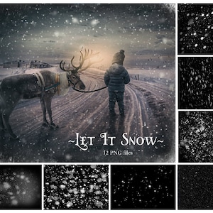 12 Snow Overlays, Winter Overlays, Photoshop Overlays, Bokeh Snow Overlays, Christmas Overlays, Falling Snow, Overlays for Photoshop