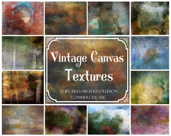 Vintage Canvas Textures, Photoshop Overlays, Vintage Textures, Distressed Textures, Fine Art Textures, Digital Paper, Scrapbooking, Layer