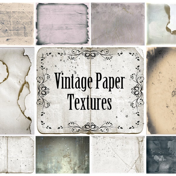 Buy 2 Get 1 Free, Vintage Paper Textures, Antique Paper Textures, Digital Scrapbooking, Photoshop Overlays, Digital Paper, Fine Art Textures