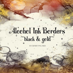 Alcohol Ink Clipart, Border Clipart, Alcohol Ink Graphics, Alcohol Ink Art, Digital Instant Download, Transparent PNG, Photoshop Overlay