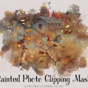 Painted Photo Masks, Photoshop Overlays, Watercolor Masks, Photoshop Frames, Frame Clipart, Clipping Masks, Transparent Frames, PNG frames