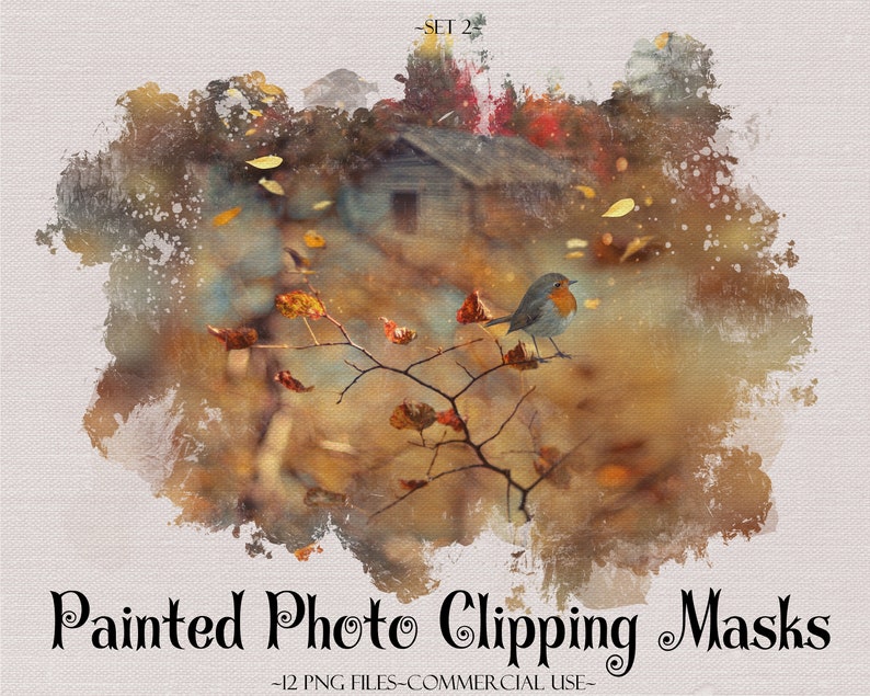 Painted Photo Masks, Photoshop Overlays, Watercolor Masks, Photoshop ...