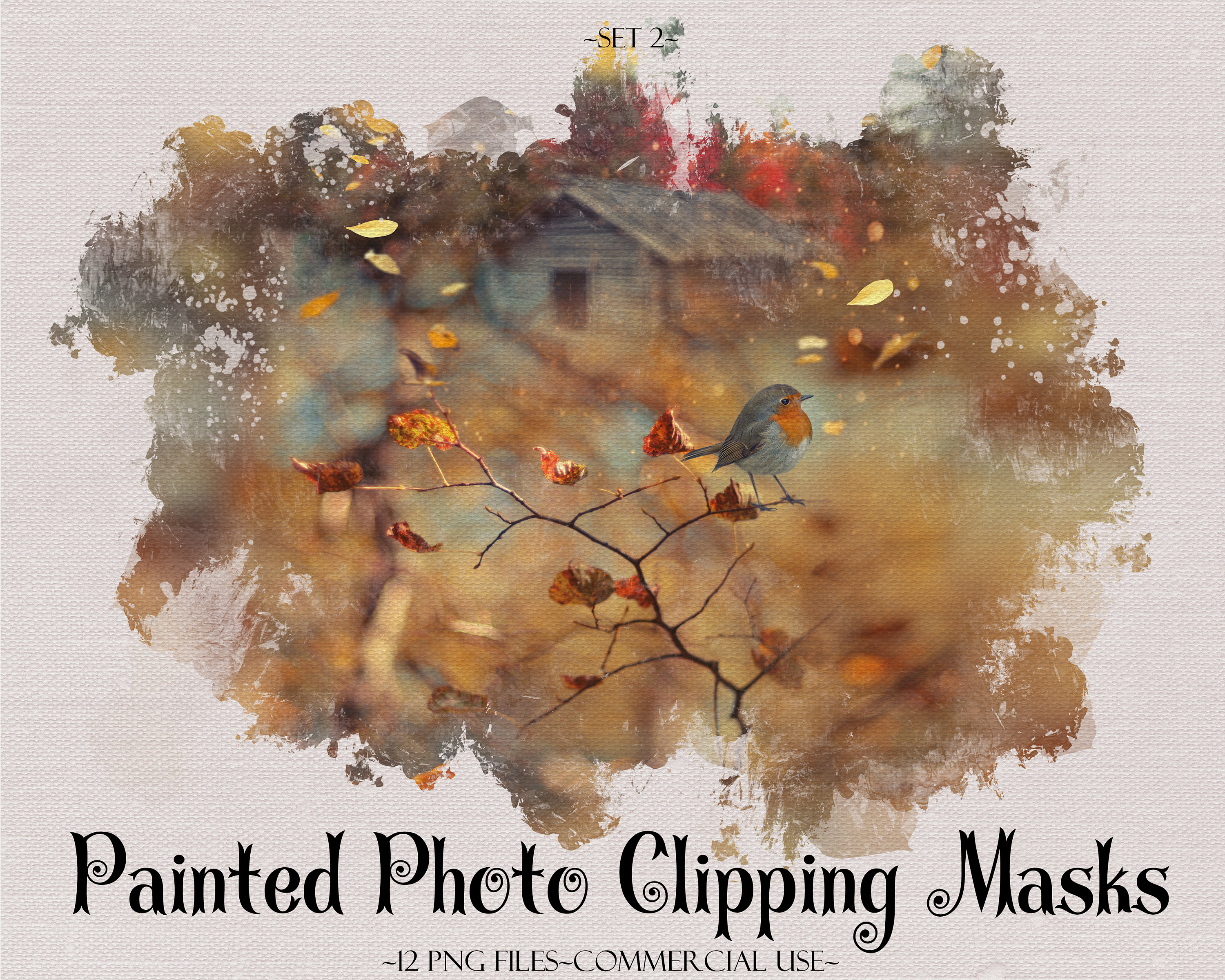 Painted Photo Masks, Photoshop Overlays, Watercolor Masks, Photoshop ...