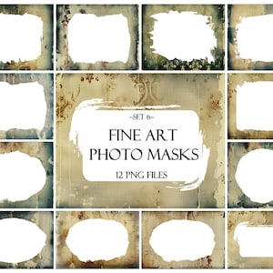 Fine Art Photo Masks, Photoshop Overlays, Watercolor Masks, Photoshop Frames, Frame Clipart, Clipping Masks, Transparent Frames, PNG Files