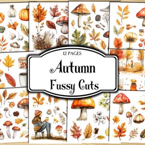 Autumn Fussy Cut Printable Stickers, Junk Journal Printable Ephemera, Junk Journal Kit, Scrapbook Supplies, Collage Sheets, Ephemera, Craft