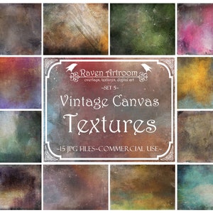 15 Vintage Canvas Textures, Photoshop Textures, Photoshop Overlays, Fine Art Textures, Digital Paper, Distressed Textures, Vintage Textures