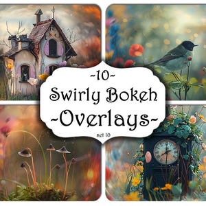 Op de afbeelding: Een set van 10 digitale overlays met een fantasierijk, kleurrijk en wazig bokeh-effect. De overlays zijn perfect om een ​​toets magie aan je foto's toe te voegen.