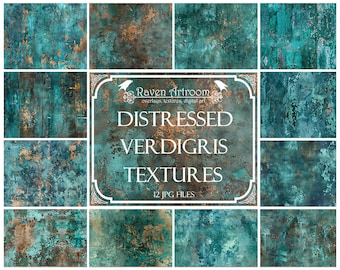 Verdigris Textures, Photoshop Overlays, Vintage Textures, Grunge Textures, Layers, Digital Background, Backdrop, Photography Overlay, Papers