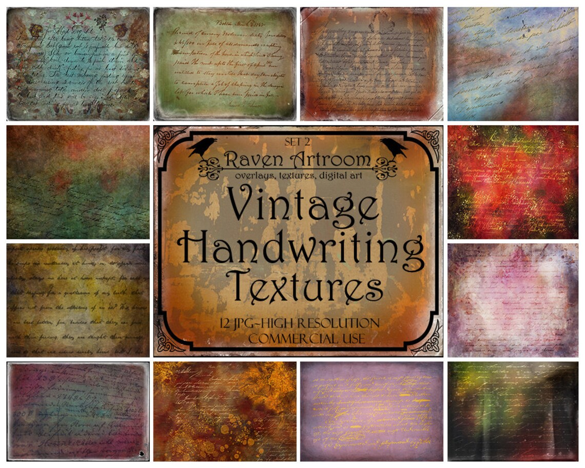 Handwriting Textures Vintage Handwriting Textures Vintage Textures Photoshop - Etsy