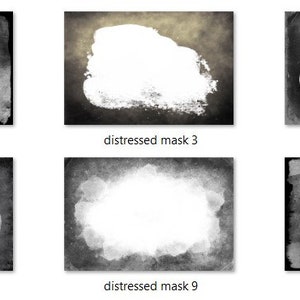 Distressed Photo Masks, Photoshop Overlays, Watercolor Masks, Photoshop Frames, Frame Clipart, Clipping Masks, Transparent Frames, PNG image 6