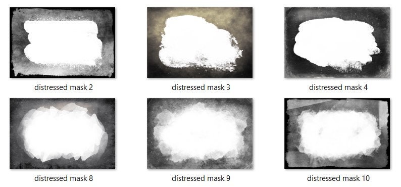 Distressed Photo Masks, Photoshop Overlays, Watercolor Masks, Photoshop Frames, Frame Clipart, Clipping Masks, Transparent Frames, PNG image 6