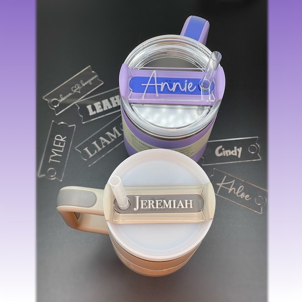 Cup Accessories, Name Plate, Cup Topper, 40 oz 30 oz, Tumbler Topper, Personalized Tumbler Name Tag, Tumbler Name Plate, Tumbler Cup