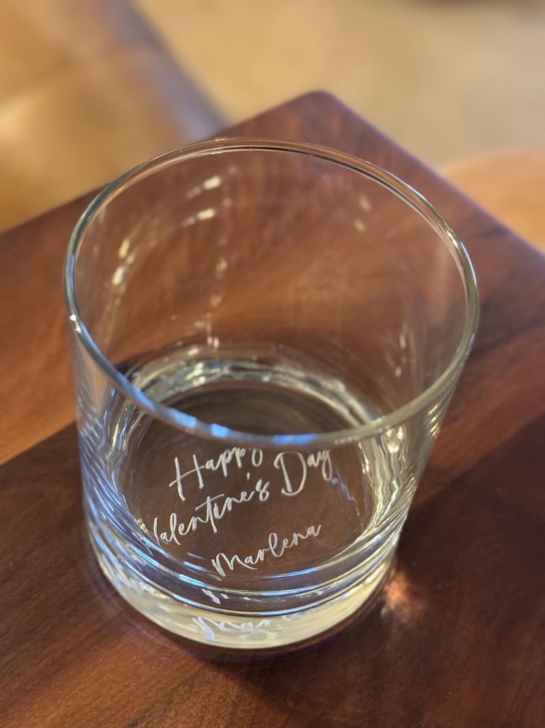 Personalized Whiskey Bourbon Glasses, Valentine Day Gifts for Him, Anniversary Gift for Husband, I Fn Love You Whiskey Glass image 10