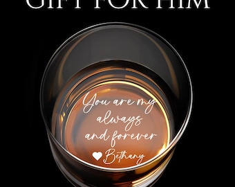 Personalized Whiskey Glasses, Fathers Day Gifts for Him, Gift for Men, Anniversary Gift for Husband, Birthday Gifts for Dad, Bourbon Set New