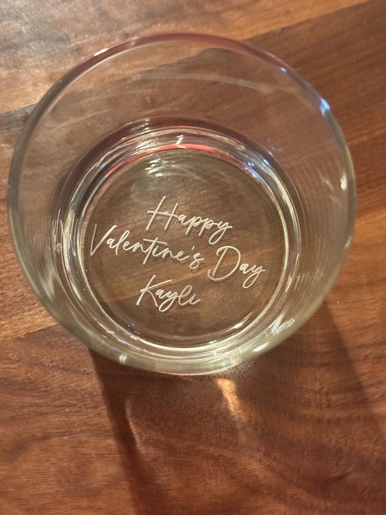 Personalized Whiskey Bourbon Glasses, Valentine Day Gifts for Him, Anniversary Gift for Husband, I Fn Love You Whiskey Glass image 9