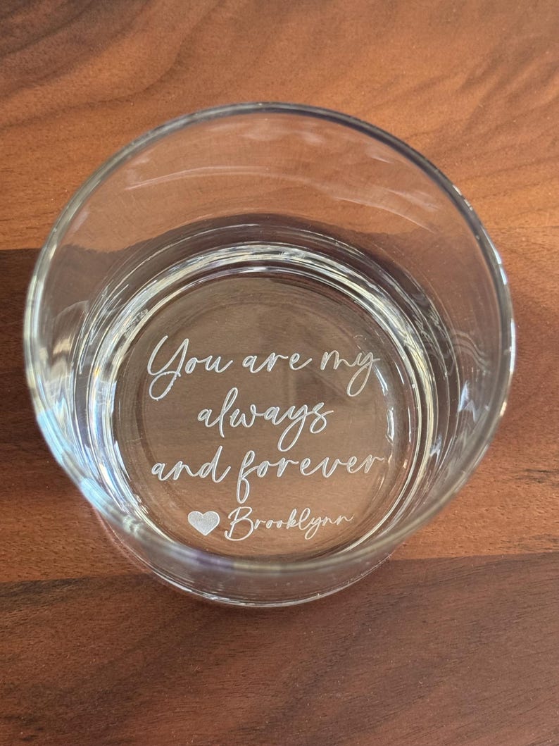 Personalized Whiskey Bourbon Glasses, Valentine Day Gifts for Him, Anniversary Gift for Husband, I Fn Love You Whiskey Glass image 5