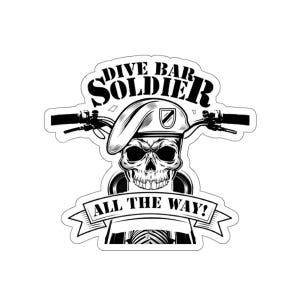 Adesivos de caveira para motocicleta, soldado de bar de mergulho até o fim