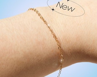 Adult "Jane" Simple Chain Bracelet | 18k Gold Plated | Birthday Gift | Gift for Her | Dainty Gold Bracelet | Basic Bracelet | Boyfriend