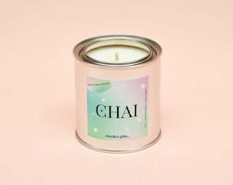 Chai Soy Candle | 8oz | Spicy and Warm Strong Scented Candle | Non-Toxic & Vegan | Home Decor | Wedding Gift | Gift for Her | Minimalist