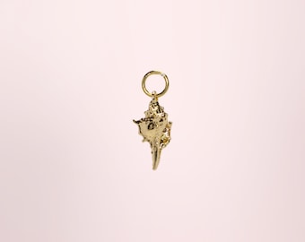 Gold Conch Seashell Charm, 18K Gold Charm, Shell Charm, DIY Charm Bar, Ocean Gold Charm Necklace, Bracelet Necklace Jewelry Making Supplies