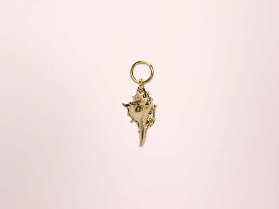 Gold Conch Seashell Charm, 18K Gold Charm, Shell Charm, DIY Charm Bar, Ocean Gold Charm Necklace, Bracelet Necklace Jewelry Making Supplies