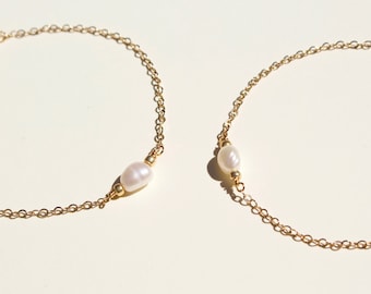 Best Friends "Georgina" Freshwater Pearl Bracelet Set | 18k Gold Plated | Matching Bracelets | Birthday Gift | Gift for Her | Friendship