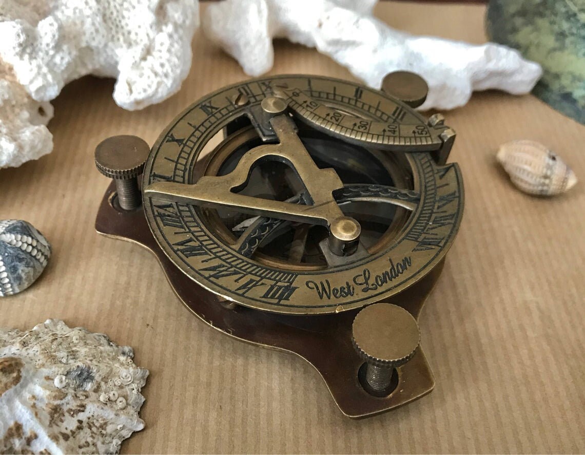 Sundial Compass Vintage Nautical 4.5 Marine Compasses Etsy