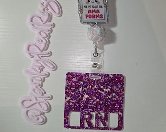 RN Ama forms Badge Reel - ID holder - Work Badge