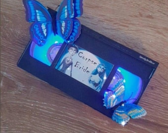 Corpse Bride vhs cassette lamp - butterfly nostalgia