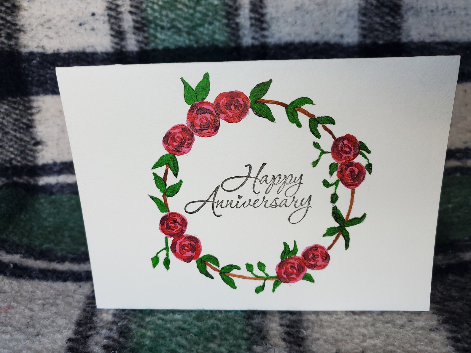 Flower Happy Anniversary Greeting Card Etsy Nederland