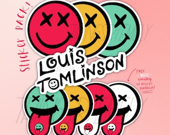 Sticker smiley Louis | Bullet Journal, bouteille découpée brillante, imperméable et résistante à l&#39;eau, 369
