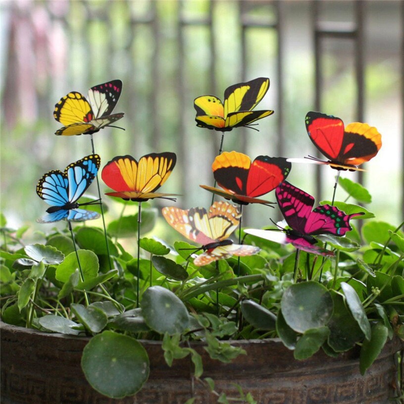 Butterfly Garden Stakes Bundle Pack Potted Plants Etsy