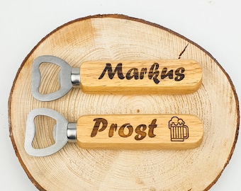 Personalized bottle opener with your engraving | Name / saying / logo | Wooden bottle opener | birthday | Gift | Laser engraving | father