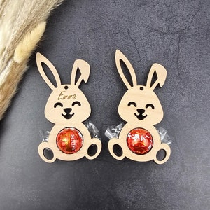 Personalisierter Osterhase aus Buchenholz – Süßer Osteranhänger Ostergeschenk Mitbringsel Geschenke & Platzkarten – Individuelle Osterdeko