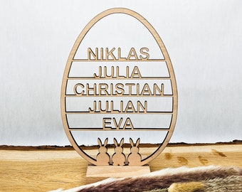 Easter decoration with name made of wood | Personalized Easter egg multicolored | Door sign family | Easter gift | Easter decoration | Easter