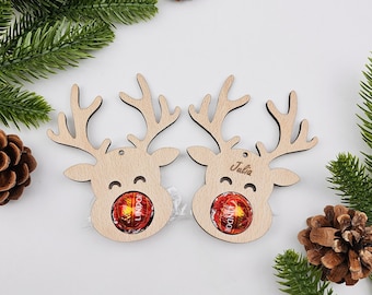 Reindeer Chocolate Personalized Christmas Bauble | Wooden Christmas tree decorations | souvenir | Gift idea | Christmas tree | Christmas | Wood