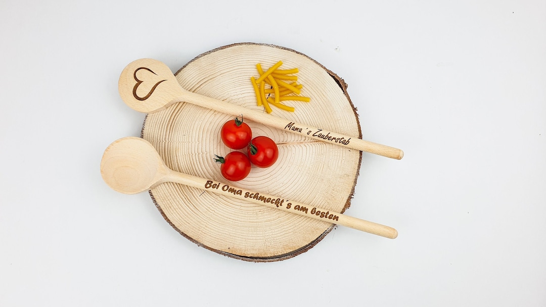 Personalisierter Kochlöffel 30cm mit Ihrer Gravur Name / Spruch / Logo