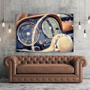 Vintage Dashboard Canvas Art, Beautiful Art Of Classic Car Odometer, Automobile Wall Art, Car Lover Decor, Ready-To-Hang Canvas Painting