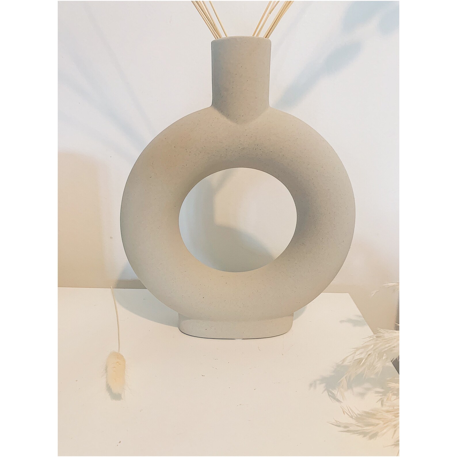 Ceramic Donut Vase. White ceramic vase. Home accessories. Etsy