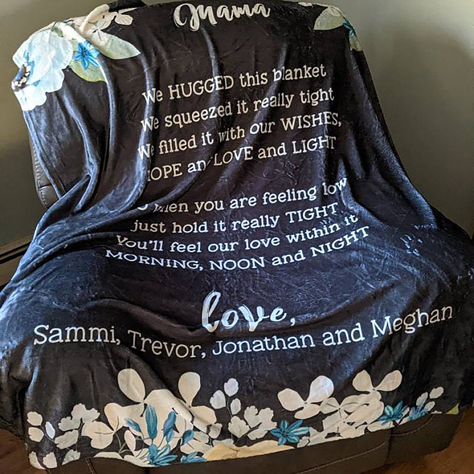 Personalized Grandma Blanket Grandmother Blanket Family Etsy