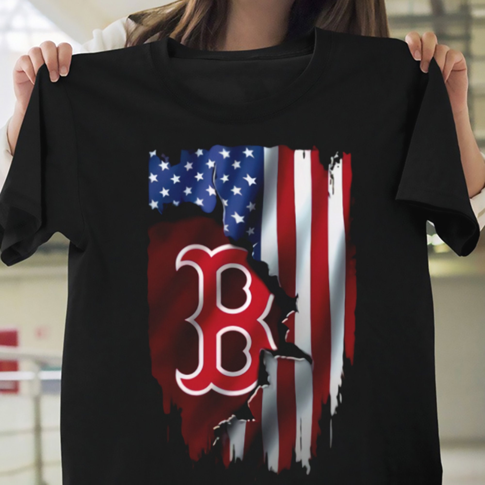 Boston Red Sox MLB American Flag Shirt Boston Red Sox Shirt Etsy