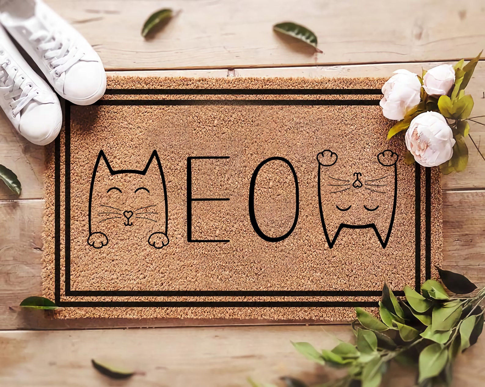 Meow Doormat Funny Cat Doormat Custom Doormat Mat Etsy