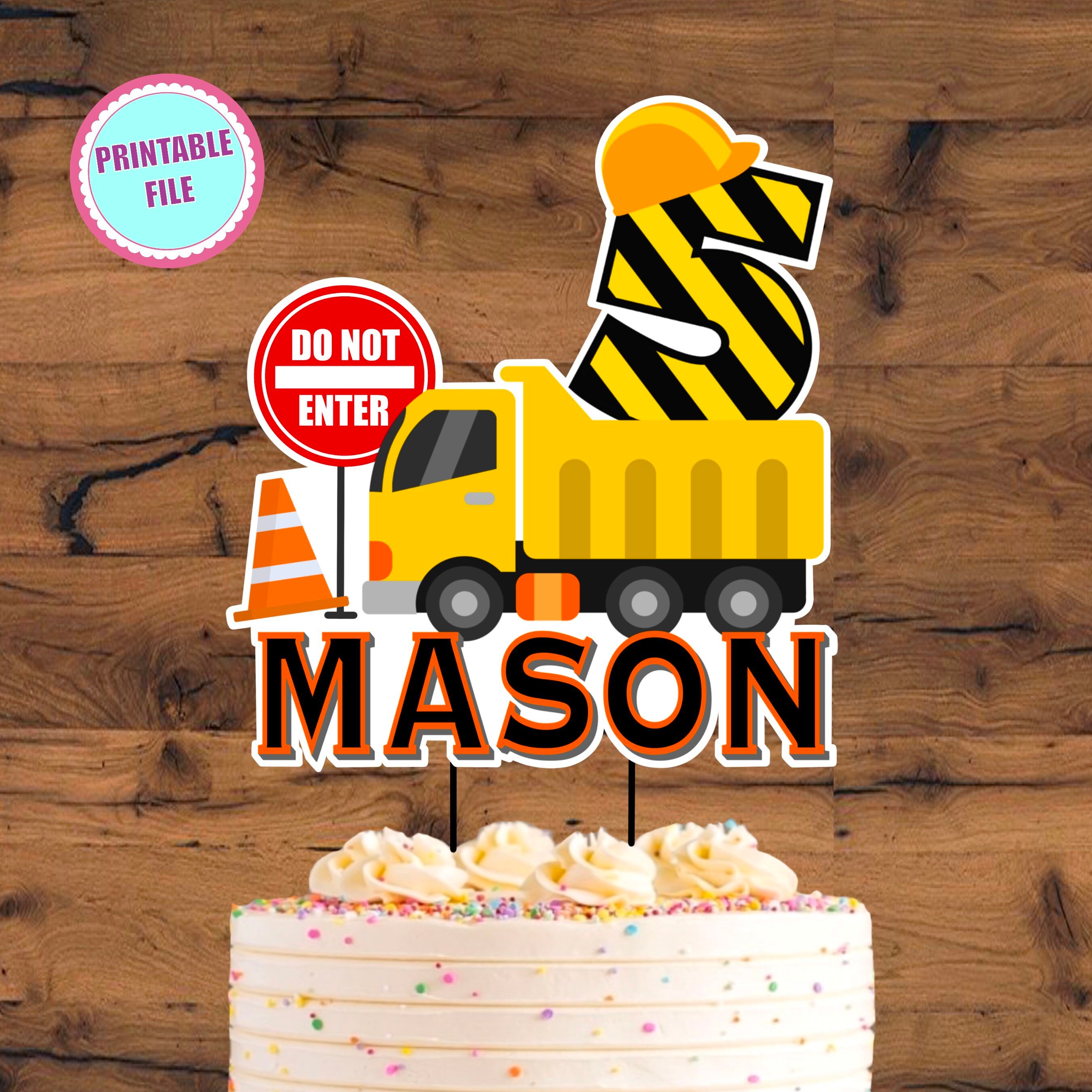 Construction Cake Topper PRINTABLE Construction Birthday Etsy