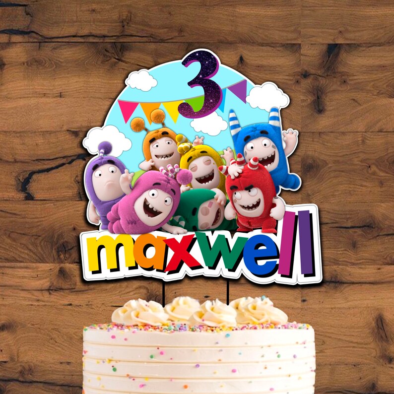 oddbods cake topper printable oddbods toppers oddbods etsy