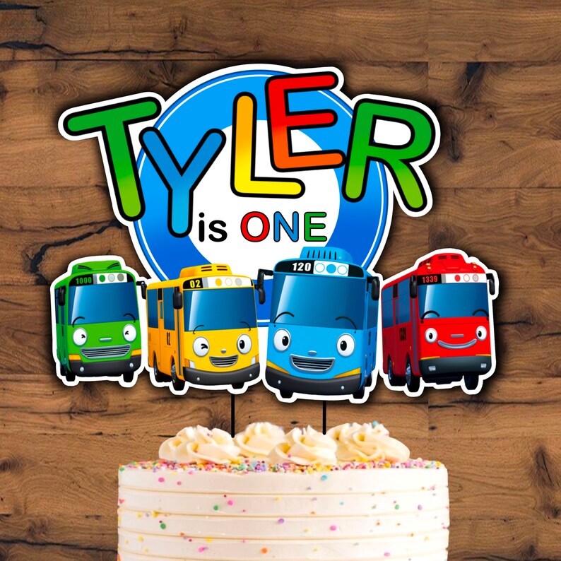 Tayo the Little Bus Cake Topper Printable Tayo Bus Cake | Etsy Singapore