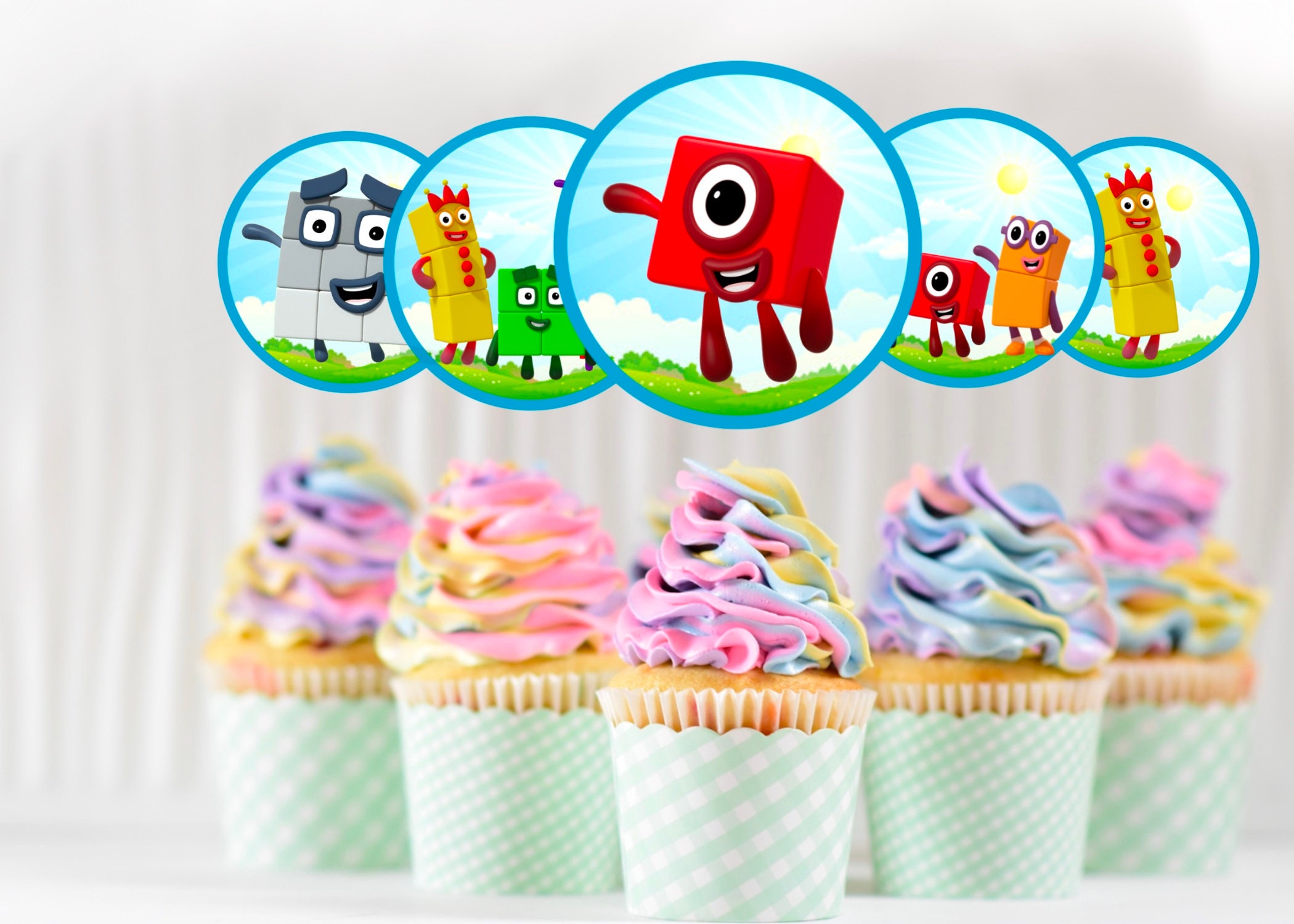 Numéro de BLOCS/merci Comestible Personnalisé Cupcake Toppers