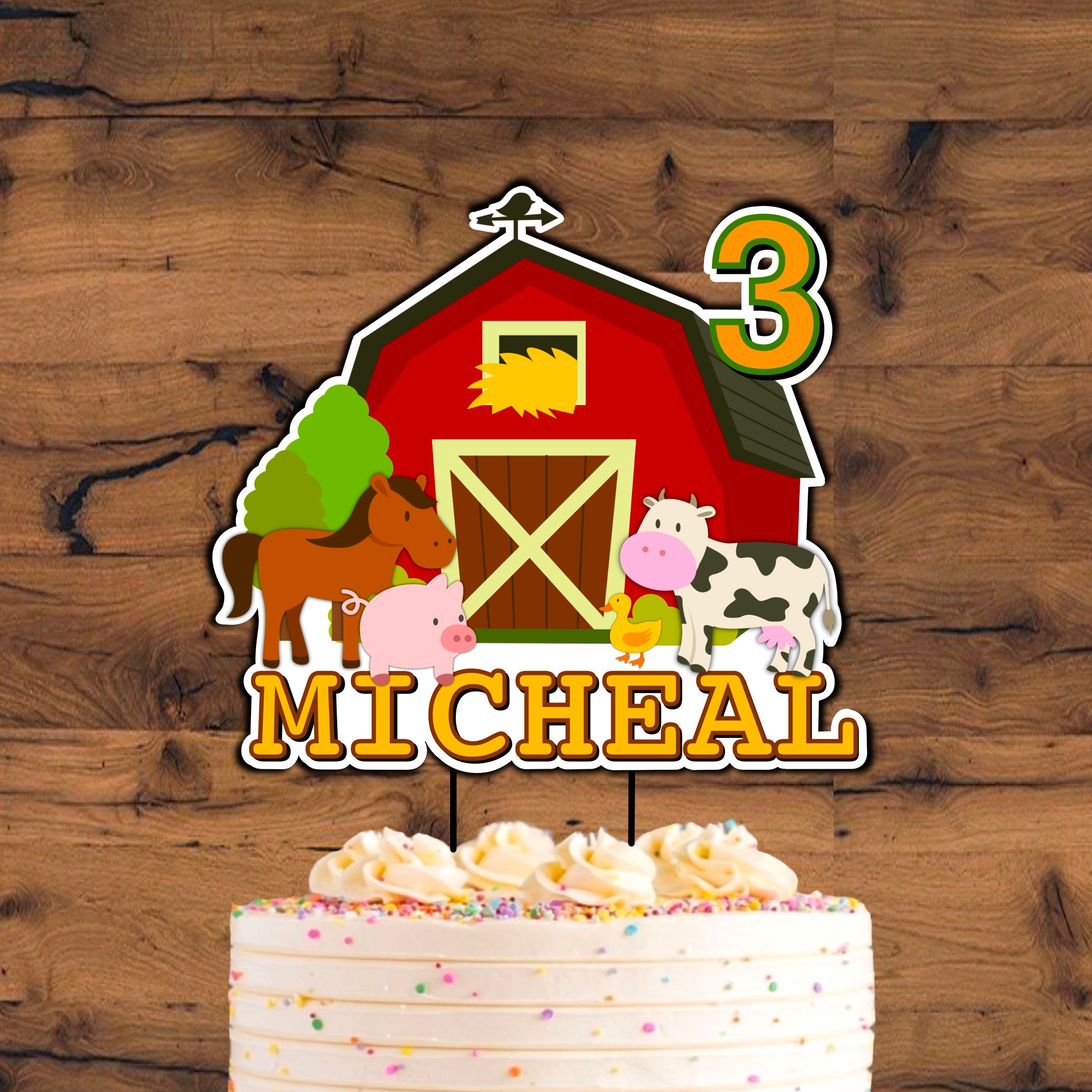 Farm Animals Cake Topper PRINTABLE Farm Animals Toppers Etsy