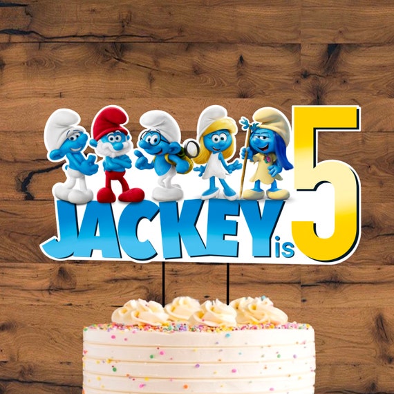 Smurfs Cake Topper PRINTABLE Smurfs Birthday Smurfs Party Etsy