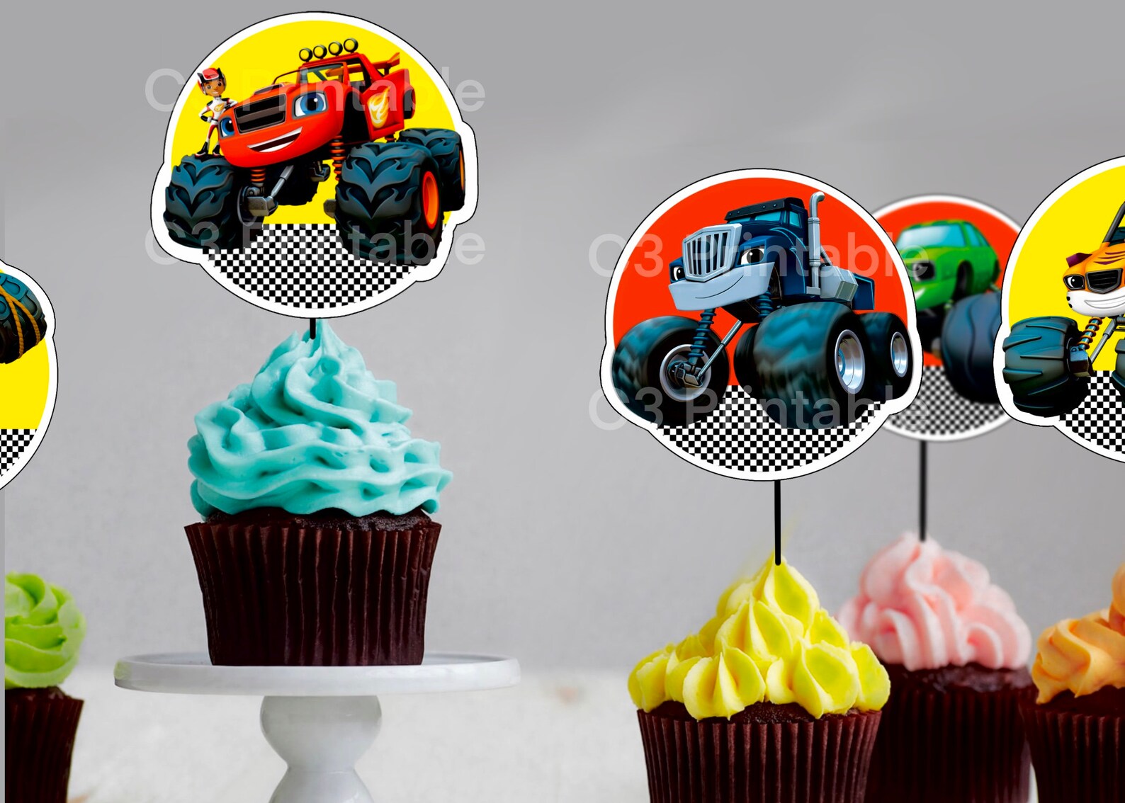 Blaze and the Monster Machines Cupcake Toppers PRINTABLE | Etsy